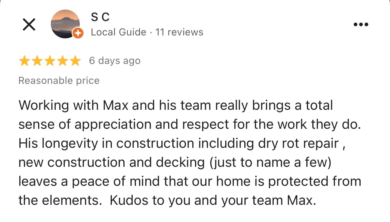 Screenshot of a Google review left on our Google Business Profile (21 of 23)