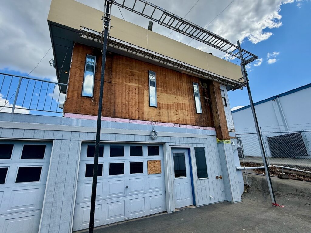 trim repair on large building